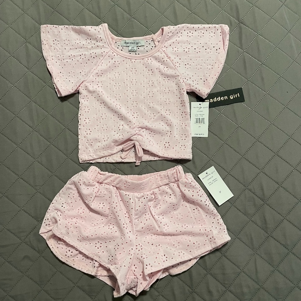 Madden Girl 2 Piece Set - Pink Shirt/Shorts. NWT, Various Sizes